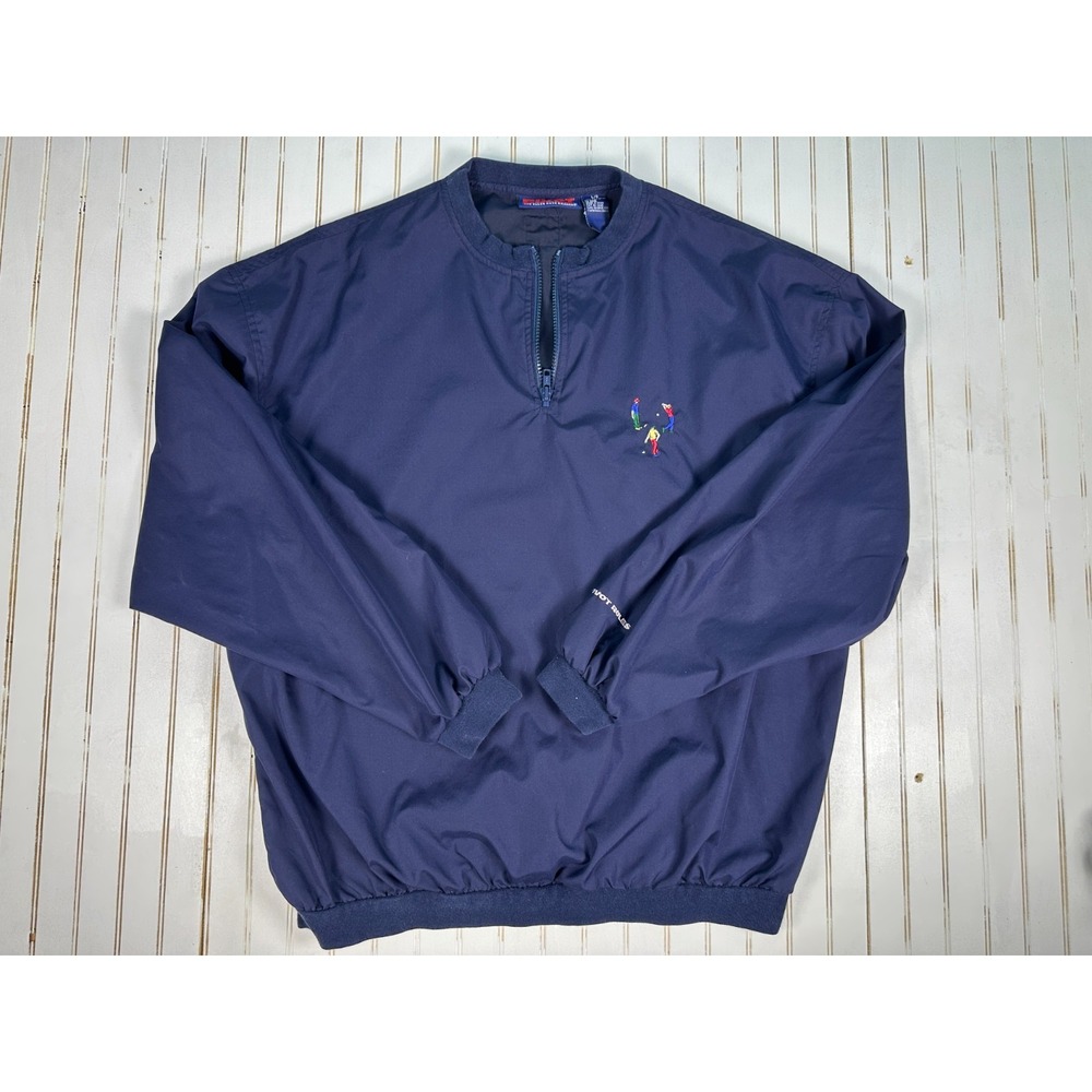 Vintage Pivot Golf Windbreaker Mens Large Navy Pullover Jacket Embroidered Golf